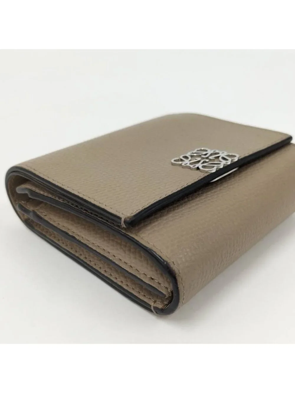 Loewe Compact Wallet Leather Beige
